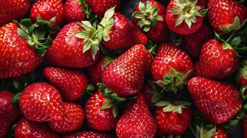 A Symphony of Red Ripe Strawberries Basking in Summer's Embrace photo