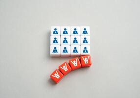 Dismissal of employees. Planned layoffs. The collapse of the team. Staff reduction and process automation. Economic measures to reduce costs. photo
