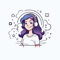 Call center girl with headphones, call center girl, call center girl, call center girl, call vector
