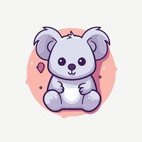 A cute koala bear with a heart on its chest vector