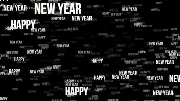 Happy New Year Keyword Animation on Black Background for Overlay video