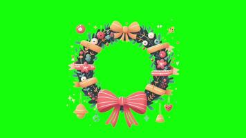 Cute Flat Wreath with Smiling Ribbons and Tiny Ornaments video