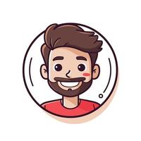 A man with a beard and mustache is smiling in a circle vector
