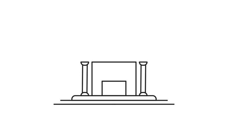 mosque building line art animation 2D for religious activities concept