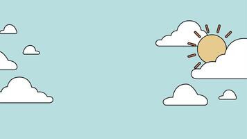 Background animation of sky in the noon with sun and clouds suitable for student and kids video