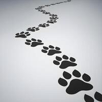 Paw prints wind across smooth surface, suggesting animal movement For Social Media Post Size photo