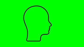 Icon of a person in a conversation. Talking head, profile, silhouette. Animation on a green background. Business. Voice command icon. New ideas. video
