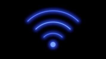 Wi Fi icon animation. Neon Wi Fi icons in different colours on black background. Wireless internet, wi-fi 5G signal, hotspot, search for connection, search for new device. video