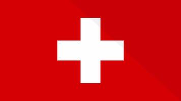 Animation of the appearance and disappearance of a flat flag 2D Switzerland video