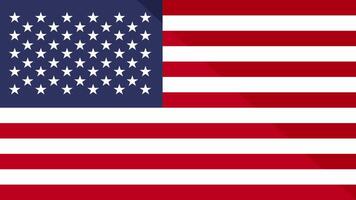 Animation of the appearance and disappearance of a flat flag 2D USA video