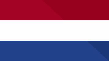 Animation of the appearance and disappearance of a flat flag 2D Netherlands video