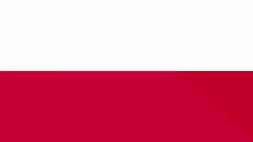 Animation of the appearance and disappearance of a flat flag 2D Poland video