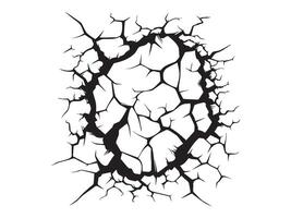 A black and white drawing of a crack in the ground vector