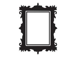 Vintage frame silhouette on a white background. Concept of decorative border, classic design element, elegant ornament, antique style. Copy space vector