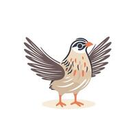 A bird with wings spread out on a white background vector