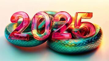 The word 2025 is shown with a snake wrapped around it video