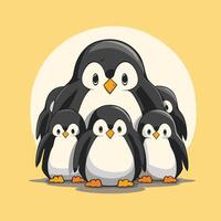 A group of penguins standing together vector