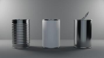 Glossy paint can mockup for branding 3d render photo