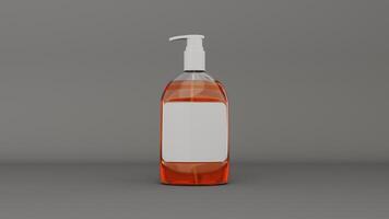 Mockup bottle of liquid soap with blank label. 3d illustration photo