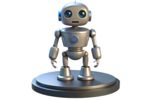 Cute android robot artificial intelligence 3d icon isolated on the transparent background png