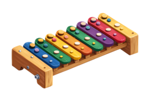 a wooden xylophone with colorful buttons png