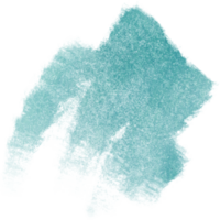Hand drawn Cyan watercolor brush strokes blending into textured rough grunge marks png