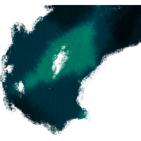 Cyan brush stroke with rough textures and a smooth watercolor effect png