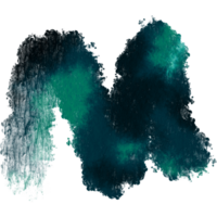 A faded Cyan stroke with grunge textures and smooth watercolor blending png