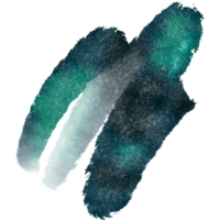 Cyan brush stroke with grunge textures and soft watercolor blending png
