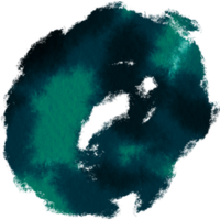 A rugged Cyan stroke with distressed textures and a soft watercolor fade png