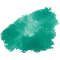 Cyan stroke with rough grunge details and fluid watercolor blending png