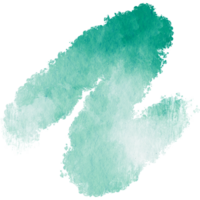 A rough Cyan stroke blending distressed textures with fluid watercolor washes png