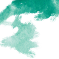 A rugged Cyan stroke blending gritty textures with soft watercolor gradients png