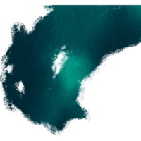 A Cyan stroke featuring rough grunge elements merging with soft flowing watercolor fades png