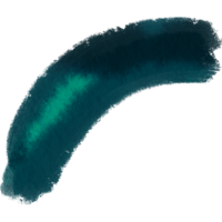 Cyan brush stroke merging textured grunge into smooth watercolor gradients png