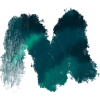 A Cyan brush stroke transforming from rugged to gentle watercolor tones png