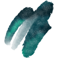 A Cyan stroke transitioning from gritty textures into soft watercolor washes png