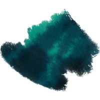 Cyan brush stroke transitioning from rugged textures into smooth watercolor washes png