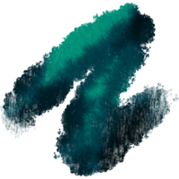 A Cyan stroke transitioning from grunge textures into soft watercolor washes png