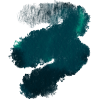 Cyan stroke transitioning from gritty textures into soft watercolor washes png