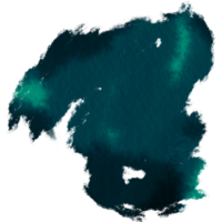 Cyan brush stroke transitioning from rugged to gentle watercolor washes png