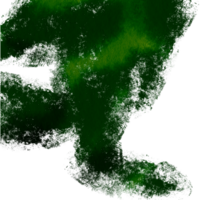 A rugged hand sketched stroke in Green watercolor with rough textures png