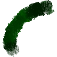 A Green brush stroke transitioning from rugged textures into soft watercolor washes png