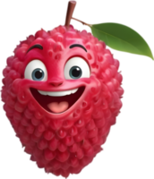 Cute Cartoon Smiling Lychee Graphics for All Ages. . png