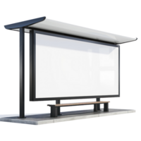 a bus stop with a blank billboard on it png