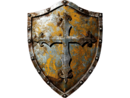 Old shield on transparency background png