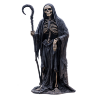 a statue of a skeleton holding a scythe png
