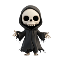 cartoon grim reaper halloween isolate on transparency background png