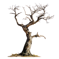 dead tree on white background isolate on transparency background png
