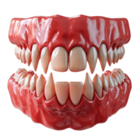 a 3d model of a teeth with sharp teeth png
